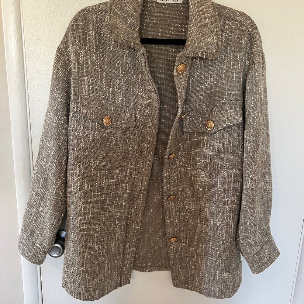 NWOT - Urban Daizy - Oversized Tweed Coat, Size Small